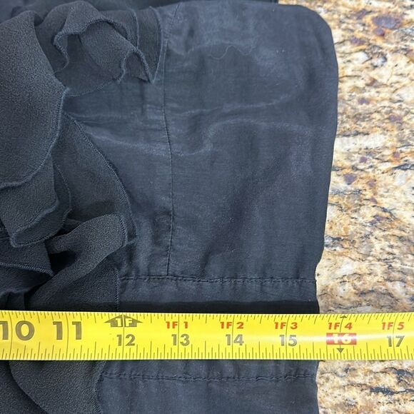 Young Fabulous & Broke Black Silk Blend Mini Sleeveless Ruffle Dress Size M - Picture 9 of 10